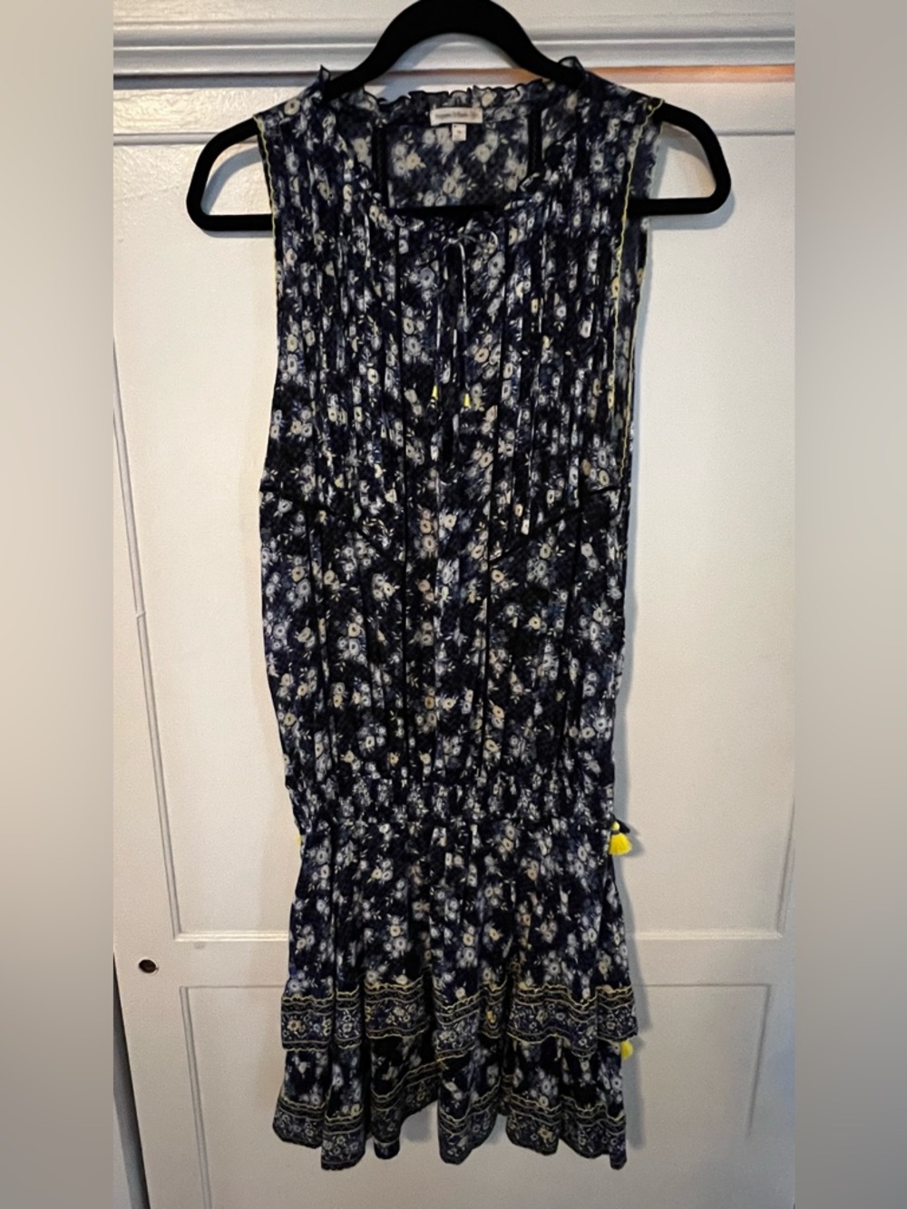 POUPETTE ST. BARTH Women's Sleeveless Pom Pom Embroidered V Neck Dress - Size M